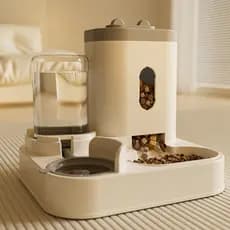 Dispensador de água para cães e gatos, alimentador automático de comida para gatos e cães, balde de armazenamento de ali