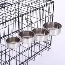 Gaiola suspensa para cães, tigela elevada de aço inoxidável para cães e gatos, alimentador para animais de estimação, ti