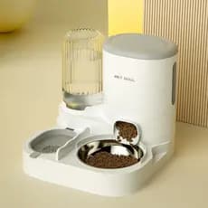 Tigela para gatos, água, comida integrada, alimentador para animais de estimação, dispensador de água, automático, integ