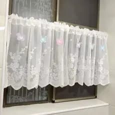 Cortina de gaze decorativa sala de estar quarto janela meia cortina estilo americano meia Blackout cortina curta cortina
