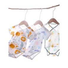 Roupas de bebê recém-nascido verão fino de manga curta macacão de bebê triângulo macacão de bebê recém-nascido macacão