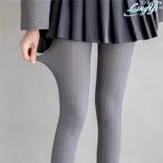 Fumaça cinza meia-calça feminina veludo outono inverno 2026 novo estilo pequeno elástico cintura alta exterior usar maca