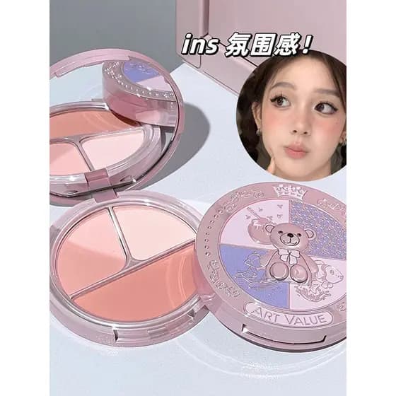Pintura atmosfera três cores Blush paleta contorno alto brilho integrado fosco multiuso leite damasco puro desejo Pseudo