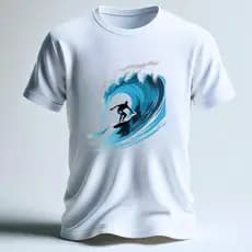 Bella Gis Camiseta Surf Pegando Onda Surfista Praia Mar Esporte Prancha Tubo Radical