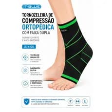 Tornozeleira Compressiva Ajustável com Velcro – Suporte para Tornozelo Esportivo
