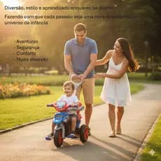 Triciclo Infantil Menino Menina Motoca Pedal Haste Empurrador Equilíbrio Passeio Seguro Resistente