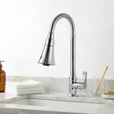 Torneira de Cozinha Prata Giratória 360°, Estilo Luxuoso e Design Moderno