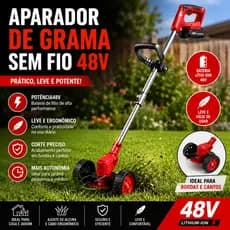 Roçadeira Versão Doméstica丨Cortador de Grama Sem Fio 48V | Modelo Portátil Leve