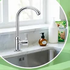 Torneira simples | Tubo curvo duplo com duas cores | Torneira para cozinha e banheiro