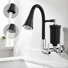 Torneira de parede alimentar com filtro, design simples, instalação fácil para uso diário.