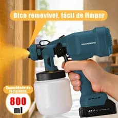 Pistola de Pintura a Bateria 48V – 1200ml/min, 2 Baterias de Lítio