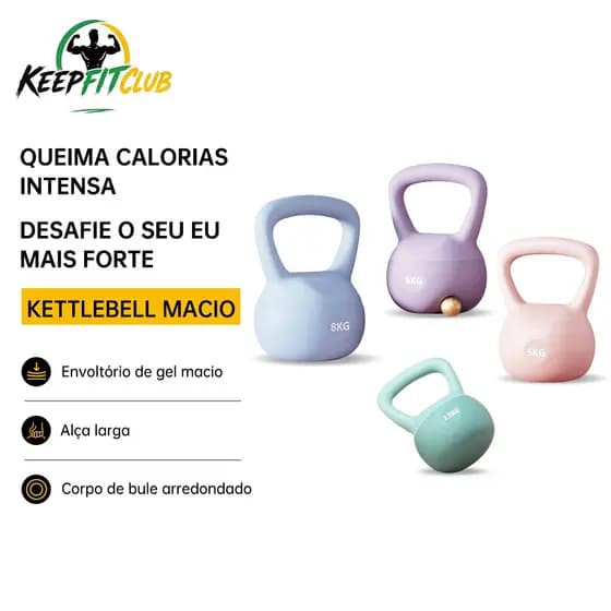 Kettlebell Emborracha 4kg a 10kg Treino Funcional Academia Musculação Peso Fitness Casa Exercício