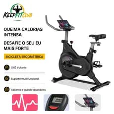 Keepfitclub Newlifemovement Bicicleta Ergométrica Compacta e Silenciosa - Bike Spinning para Apartamento, 150kg