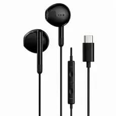 Fone com fio USB-C Branco com Microfone e Controle para Celulares e Tablets