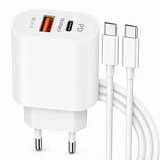 Kit Carregador Turbo PD 40W com Cabo Tipo-C USB-C e USB-A