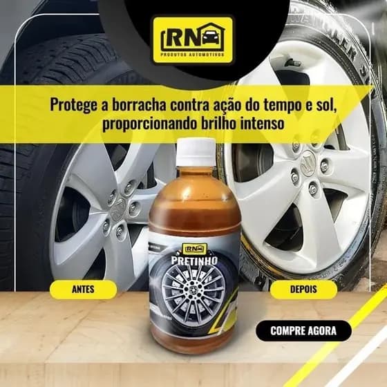 Pretinho Baba de Camelo Automotivo Concentrado Proteção de Pneus 500ml