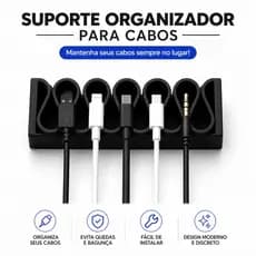 Organizador de Cabos de Mesa Clip Fixador Fios USB Carregador Suporte Anti Bagunça Organizador de Fios e Cabos para Mesa