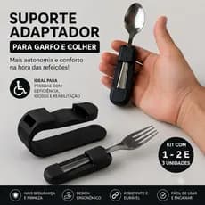 Kit Suporte de Talheres para Pessoas com Deficiência, Idosos e Parkinson Adaptador Para Garfo e Colher PCD