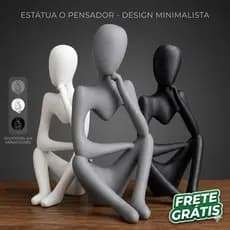 Estátua Decorativa Pensador  Minimalista Moderna Escultura Sala Quarto Escritório Presente Luxo