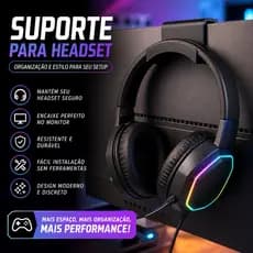 suporte headset suporte headphone gancho headset monitor acessórios suporte fone ouvido gamer organização