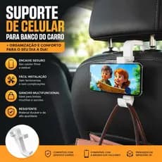 Kit Suporte Celular Banco do Carro Encosto Cabeça Gancho Multifuncional Universal Impresso em 3D