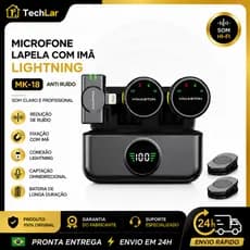 H'maston MK18/19 Microfone De Lapela Profissional Sem fio Magnético Redução de Ruído