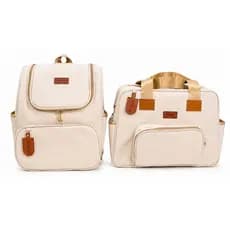 Kit Bolsa Saída Maternidade 2 peças para bebes elegante linho premium menino menina bebês