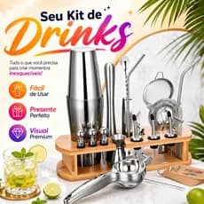 Kit Coqueteleira 26 Peças Bartender Inox 304 750ml Para Bar Casa E Festa
