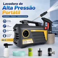 Lavadora de Alta Pressão Portátil 1200W 220V-110V Mangueira 7m Frasco de Espuma Para Carro Moto Casa