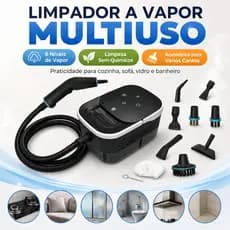 Limpador a Vapor Multiuso Portátil 6 Níveis Com Acessórios Para Cozinha Banheiro Sofá Vidro Carro