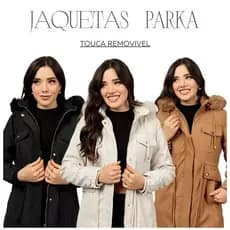 Jaqueta Parka de Sarja Forrada Peluciada outono e inverno B