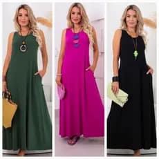 Vestido Feminino Longuete Casual Malha Soltinho Elegante Verão Outono Inverno 506