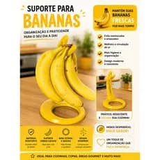 Suporte para Banana de Bancada Organizador Cozinha Porta Bananas Gancho Fruteira