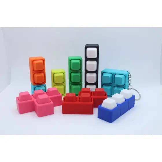 Fidget Keyboards - Chaveiro Clicker Mecânico – Teclas Anti-stress com Som de Clique Satisfatório
