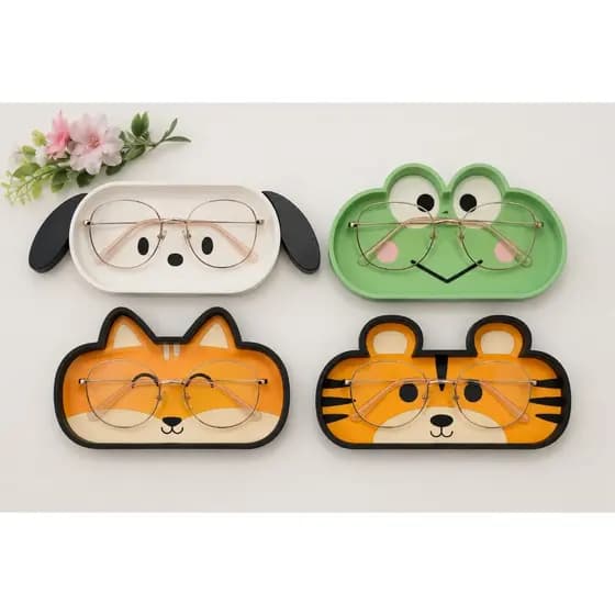 Porta Óculos de Animais Fofo – Organizador Decorativo para Mesa e Criado-Mudo