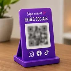 Plaquinha QR Code Personalizada Pix WiFi Instagram WhatsApp para Negócio
