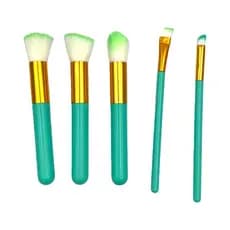 Pincel Maquiagem Completo Cerdas Macias Po Blush Sombra Chanfrado Esfumar Olhos Face Kit 10 Peças