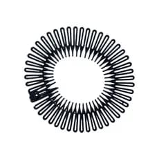 Tiara Pente Circular Flexivel Zig Zag Preta Lisa Arquinho Retro Antiderrapante Esporte Kit 12 Peças
