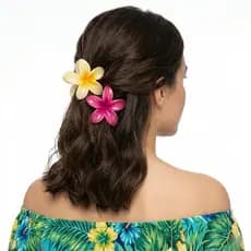 Piranha de Cabelo Flor Havaiana Prendedor Presilha Feminina Tropical Kit 12