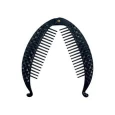 Prendedor Cabelo Banana Preto Texturizado Presilha Penteado Acessório Feminino Kit com 12 Peças