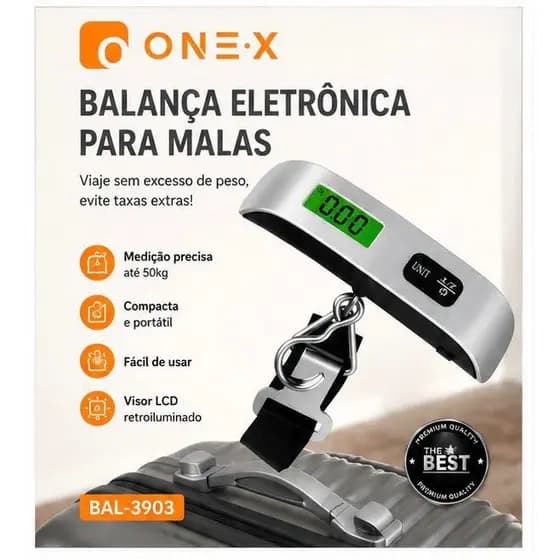 Balança Digital Portátil para Bagagem - Capacidade 50kg, Design Compacto, Display LCD