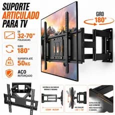10 a 80 polegadas Suporte de parede para TV Full Motion para a maioria das TVs - Carga 50KG para Parede