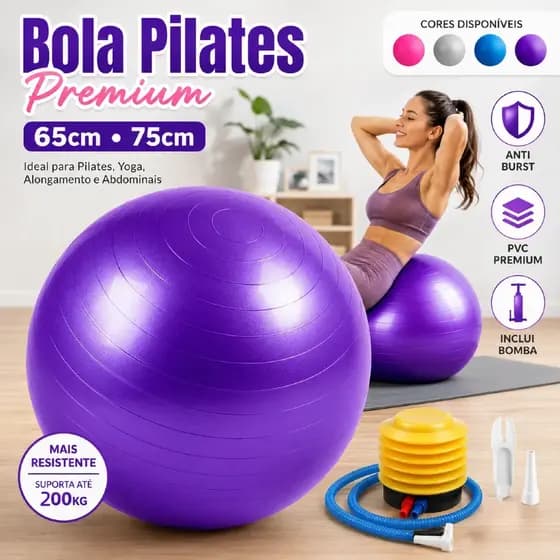 Bola de Ginástica Suíça Yoga Pilates 65cm e 75cm Bola de Pilates Inflável