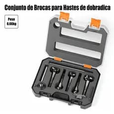 Jogo Kit 5 Brocas Fresa Forstner 15 A 35mm P/ Dobradiça Caneco Fechadura Madeira MDF