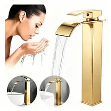 Torneira Cascata Monocomando Banheiro Luxo Preta Fosca Quente E Fria Lavabo Moderna
