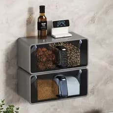 Suporte Organizador de Parede para Cozinha e Banheiro, Anti-poeira e Fácil de Instalar