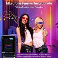 Luminária RGB Bastão 142CM Com Controle Lay P5