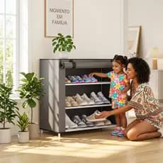 Sapateira Organizadora De Sapatos 3 Prateleiras Vertical Multiuso Para Quarto Closet Calçados