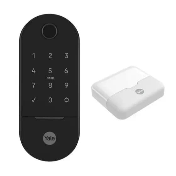 Fechadura Digital Lia Preto Fosco + Kit Conectividade Yale