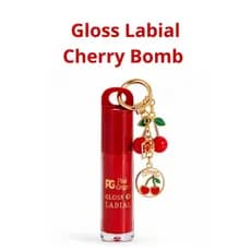 Gloss Labial Cereja com Chaveiro Cherry Bomb Charm Hype| Brilho Intenso Hidratante Efeito Espelho